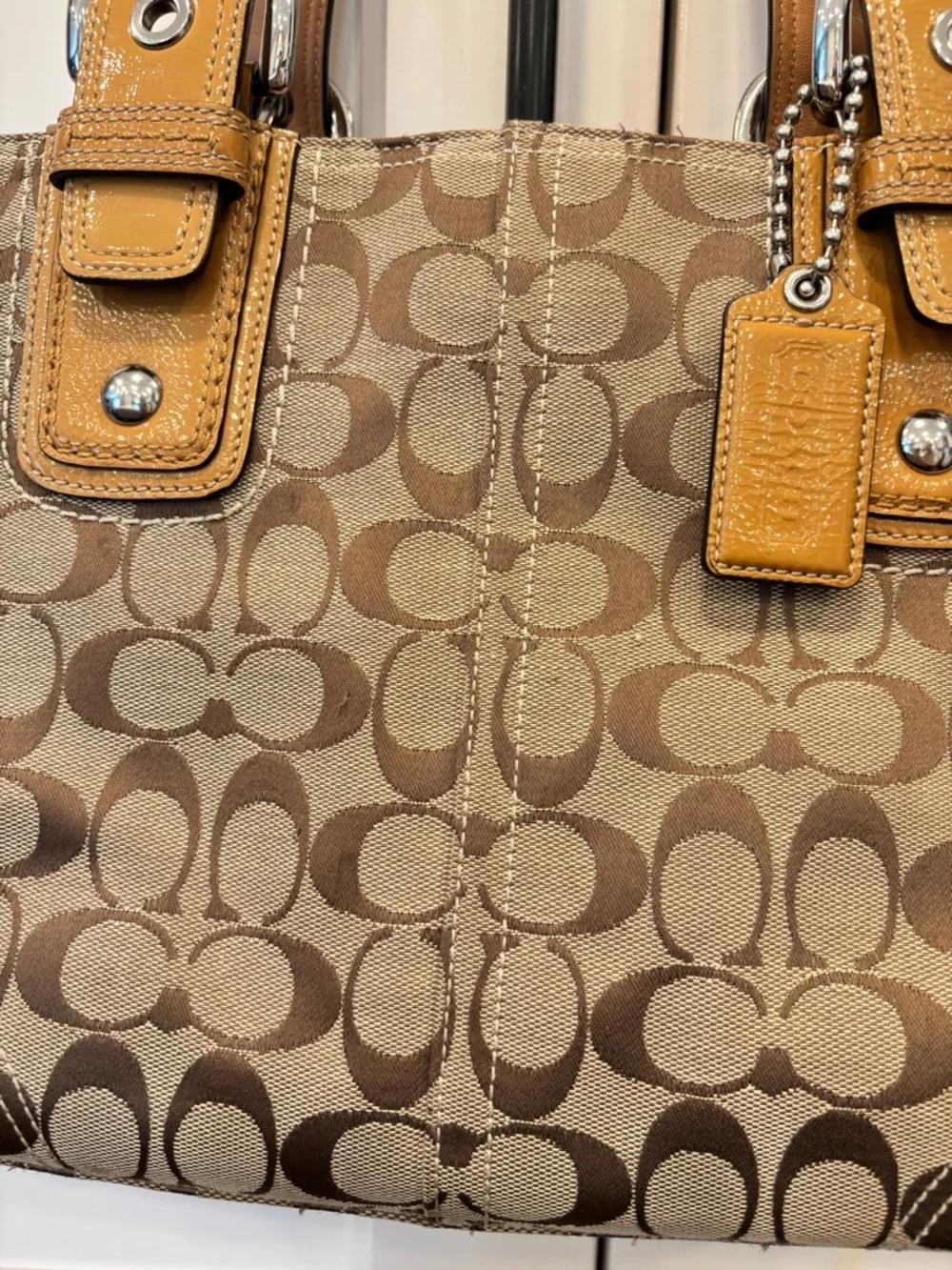 Coach SOHO Signature Jacquard Satchel - Picture 2 of 13